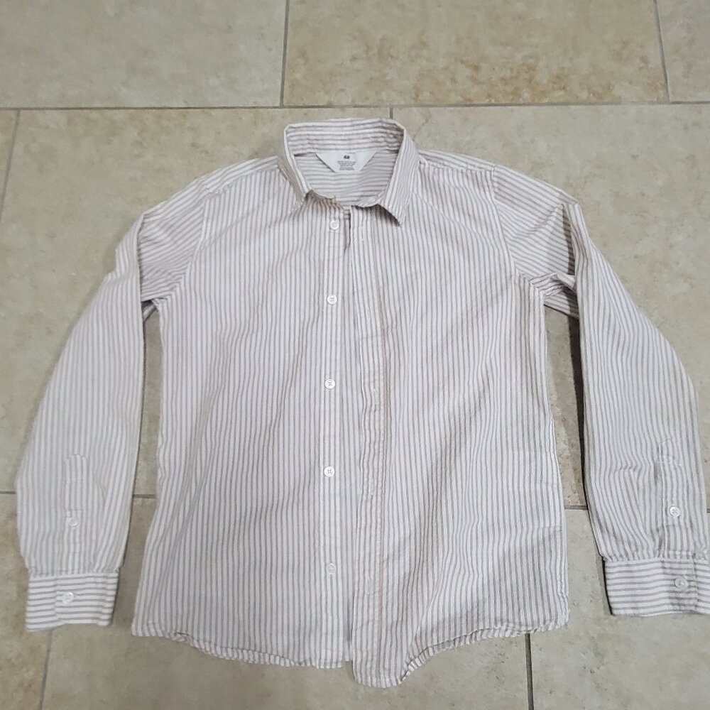 Mens Striped long-sleeve button down, size US 10